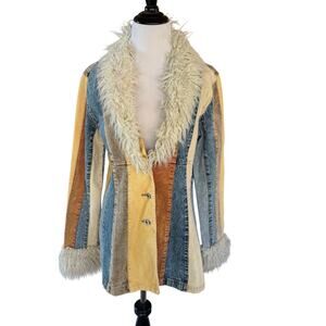 Vintage Blanc Noir Y2K multicolored Penny Lane denim & cord, size M